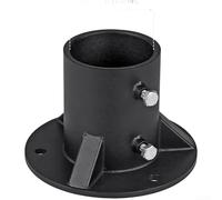 Bride de sol robuste pour poteaux légers et supports de boîte aux lettres, base circulaire robuste en acier noir avec soudures lisses pour plus de stabilité, kit d'installation facile avec boulons et