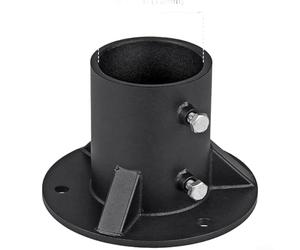 Bride de sol robuste pour poteaux légers et supports de boîte aux lettres, base circulaire robuste en acier noir avec soudures lisses pour plus de stabilité, kit d'installation facile avec boulons et