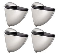 Bride de support de tablette en verre Fixation murale réglable solide pour 3 étagères en bois ou en verre de 20 mm, 4 pièces