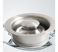 Bride d'évacuation des ordures, bride d'évier de cuisine en acier inoxydable compatible avec les canalisations d'évier standard de 8,9 cm avec poussoir et mécanisme pour une utilisation en cuisine