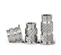 Bride en acier inoxydable M2 M2.5, écrou fileté, thermofusible, moleté à chaud, Injection for plastique d'impression 3D(15pcs,M2x6.5x3.5x4.5)