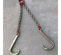 Bride en V-chaîne,Crochet J,Crochet de Berceau d'oeil,câble de remorquage câble de remorquage de remorque Crochet J Type Type Chaîne à Suspendre (Size : Double Hook+Double Chain(5t))