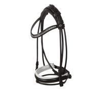 Bride équitation muserolle droite poire en cuir anatomique souple Acavallo Iris Stlex Marron Poney