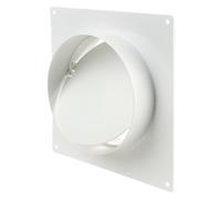 Raccord de tuyau mural 150 mm en PVC avec plaque murale pour tuyaux de ventilation, raccord rond, tuyau de ventilation avec clapet anti-retour, plastique ABS blanc