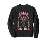 Bride Or Die Retro Halloween Bachelorette Assorti Hen Do Sweatshirt