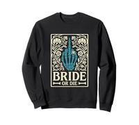 Bride Or Die Retro Halloween Bachelorette Assorti Hen Do Sweatshirt