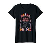 Bride Or Die Retro Halloween Bachelorette Assorti Hen Do T-Shirt