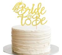 Bride To Be Cake Topper, Glitter Bride Cupcake Toppers, décoration gateau, pour enterrement de vie de jeune fille, fête prénuptiale, fiançailles, fête à thème, fournitures de gâteau (Or)