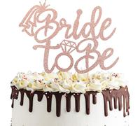 Bride To Be Cake Topper, Glitter Bride Cupcake Toppers, décoration gateau, pour enterrement de vie de jeune fille, fête prénuptiale, fiançailles, fête à thème, fournitures de gâteau (Or rose)