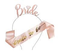 Bride to Be Ceinture et Diadème, Fournitures de Fête, Bride to Be Ceinture et Bandeau, Décorations de Mariage en Or Rose pour Douches Nuptiales, Enterrements de Vie de Jeune Fille et Mariages