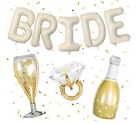 Bride to Be Decoration Bride to Be Bannière Ballons Géants de Bride Ballons de Décoration de Enterrement de Vie pour Mariage, Fête Prénuptiale,Ffiançailles, Enterrement de Vie de Jeune Fille (Beige)
