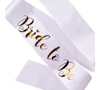 Bride to Be Écharpe blanche avec impression dorée, accessoire pour enterrement de vie de jeune fille, réglable, 1,7 m ou grande taille 2,1 m