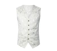 Bride to Be Hommes Affaires Robe Formelle Décontracté Mariage Banquet Col en V sans Manches Brodé Slim Fit Veste Costume VES