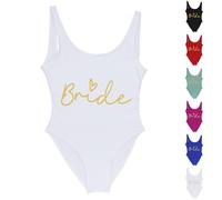 Bride to Be Maillot de bain une pièce pour femme avec imprimé lettre, coupe haute et col en U, élégant body pour enterrement de vie de jeune fille, mariage ou fête de mariée