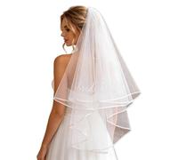 Bride to Be Voile de mariée court avec peigne,Voiles Mariage de Mariée 2 Niveaux,Voile de Tête Blanc,Accessoires Voile de Tulle de Mariée pour Douche Nuptiale Décoration de Fête de Nuit de Poule