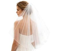 Bride to Be Voile de mariée court avec peigne,Voiles Mariage de Mariée 2 Niveaux,Voile de Tête Blanc,Accessoires Voile de Tulle de Mariée pour Douche Nuptiale Décoration de Fête de Nuit de Poule