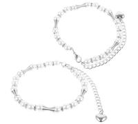 Brides de Talons Hauts Chaîne de Perles Blanches Ajustables Élégantes | Alliage de Zinc, Maintien Sécurisé, Prévention du Glissement, pour Chaussures Lâches, Mariage, Création DIY sans Lacets