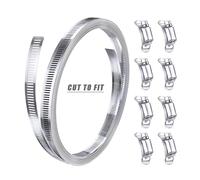 Brides de tuyau d’entraînement réglables, Kit de fixations for colliers de serrage à vis sans fin en acier inoxydable 304, 3 à 10,5 m, argent, plusieurs tailles(34.4Feet with12Heads)