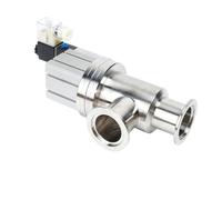 Brides SS304, vannes pneumatiques DC24V AC220V, coude en L, vide poussé, joint à soufflet KF25(KF50 2470g,DC24V)