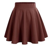 Bridesmay Jupe Patineuse Courte Mini en Polyester Plissée Chocolate XL