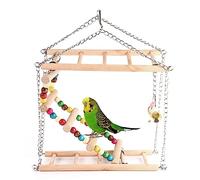 Bridge de Pont de Suspension de Compagnie Marte des étapes, grimpant Swing Double Couche en Bois Hamster Perroquet Cage, Jeu sans Plaisir sans Amusant rabode pour Les Petits