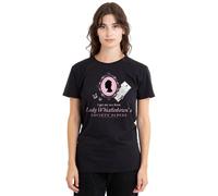 Bridgerton I Get My Tea from Lady Whistledown Ladies T Shirt, Black, Noir, XL Femme