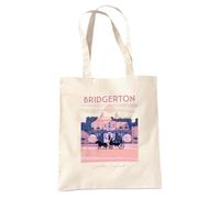 Bridgerton Modern Minimal House Sac Cabas Réutilisable pour Courses et Voyage, Naturel