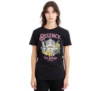 Bridgerton Regency Tea House Ladies T Shirt, Black, Noir, M Femme