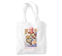 Bridgerton Treats Sac Cabas Réutilisable pour Courses et Voyage, Blanc