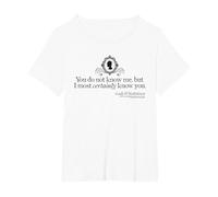 Bridgerton You Do Not Know Me T-Shirt, Femme Grandes Tailles, Blanc, 5X