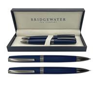 Bridgewater Pen Company Hereford Coffret cadeau stylo à bille et porte-mine Bleu marine