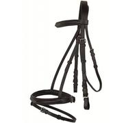 Bridon anglais Jana en cuir avec broderie et rênes Hkm Sports Equipment