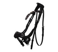 Bridon d'équitation anatomique HKM Mila Noir Pur-sang