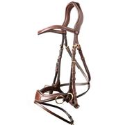 Bridon d'équitation anatomique Trust Falsterbo T-Motion Marron Cob