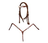 Bridon d'équitation + collier de chasse avec rênes Lakota Beige TU