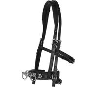 Bridon en cuir exclusif noir Covalliero, taille:Full