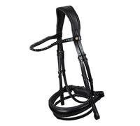 Bridon équitation anatomique de dressage Equestro Noir Cob