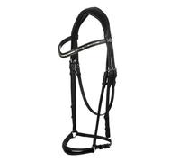 Bridon équitation anatomique en cuir Acavallo Dama Noir Poney