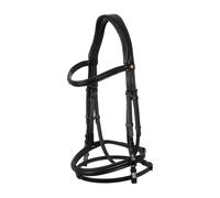 Bridon équitation anatomique en cuir Equestro Black Fitting Noir Full