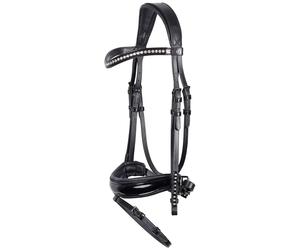 Bridon équitation anatomique Harry's Horse Diamond Lacque Noir Full