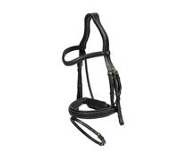 Bridon équitation anatomique muserolle combinée tressé avec Pull Dy'on Noir Full