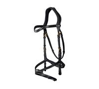 Bridon équitation anatomique muserolle croisée Dy'on X-Fit Noir Cob
