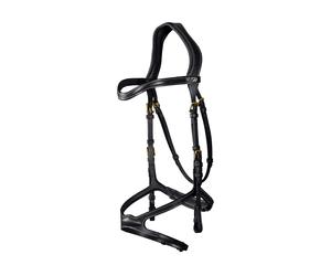 Bridon équitation anatomique muserolle croisée Dy'on X-Fit Noir Cob