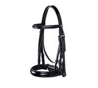 Bridon équitation de dressage en cuir Equestro Noir Cob