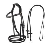 Bridon équitation en cuir Equestro Noir Full