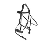 Bridon équitation muserolle combinée anatomique Dy'on Hybride Noir Poney
