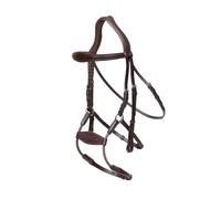 Bridon équitation muserolle combinée anatomique Dy'on NE coll Marron Cob