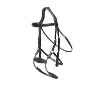 Bridon équitation muserolle combinée anatomique Dy'on NE coll Noir Cob