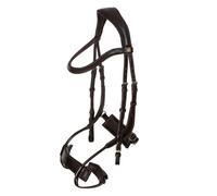 Bridon équitation muserolle combinée anatomique Equestro Collegiate Comfitec Marron Full