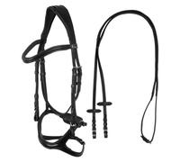 Bridon équitation muserolle combinée anatomique pour cheval avec couronne Supreme Noir Full